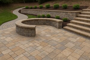 Hardscaping and fire pit